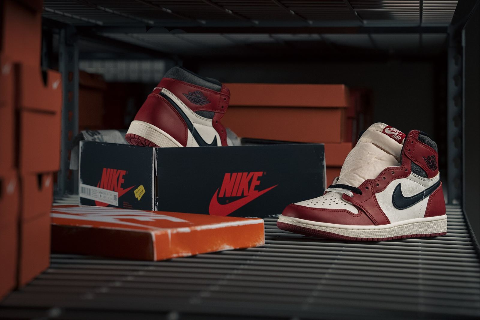 Air Jordan 1 Chicago Reimagined on the shelf, photographed by Chris Roe