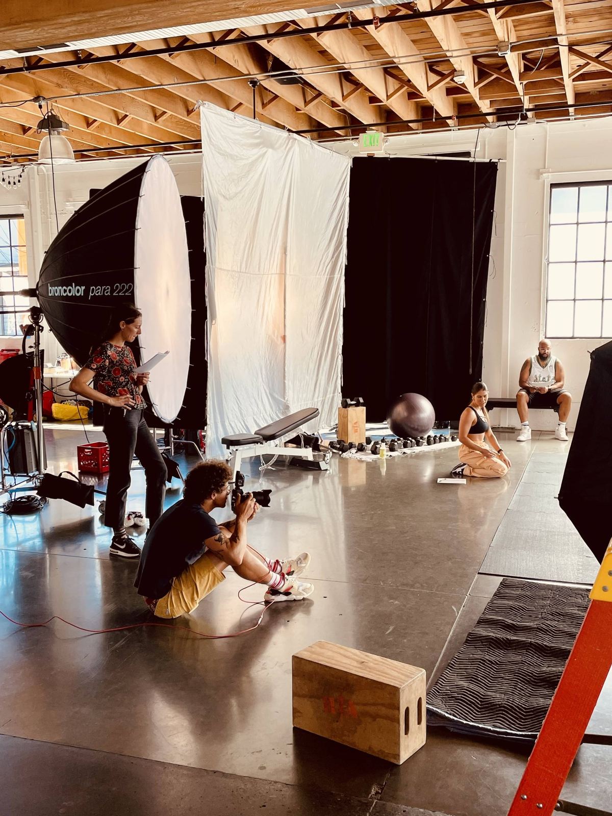 On set at a Nike shoot