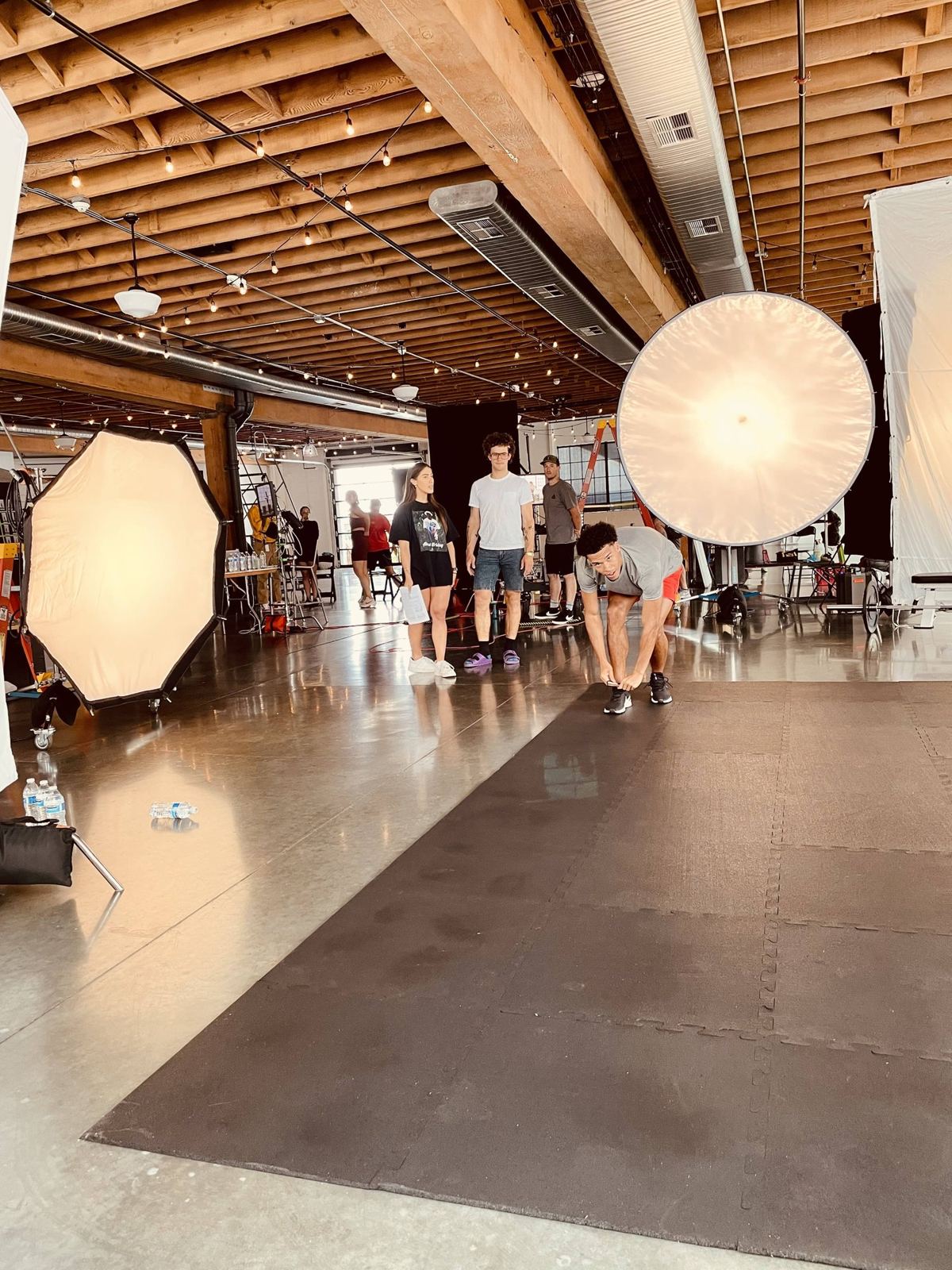 On set at a Nike shoot